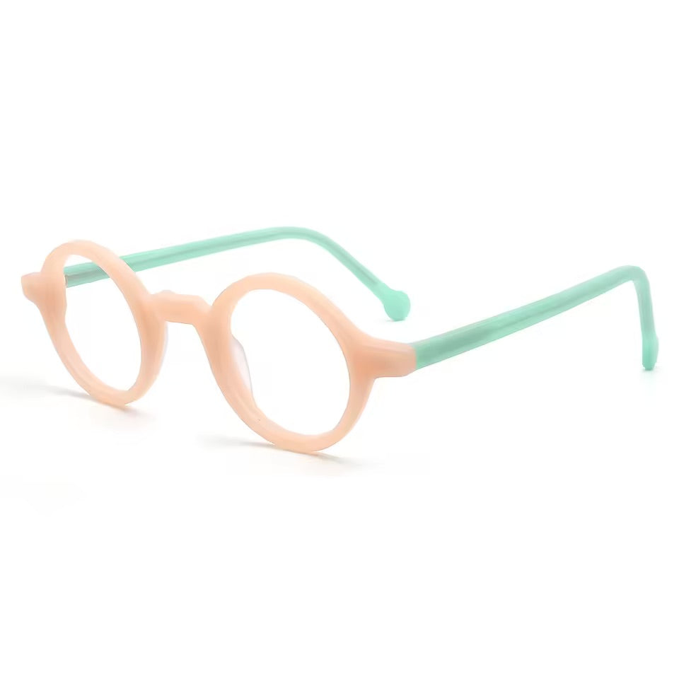 unisex round eyeglasses narrow frame retro design