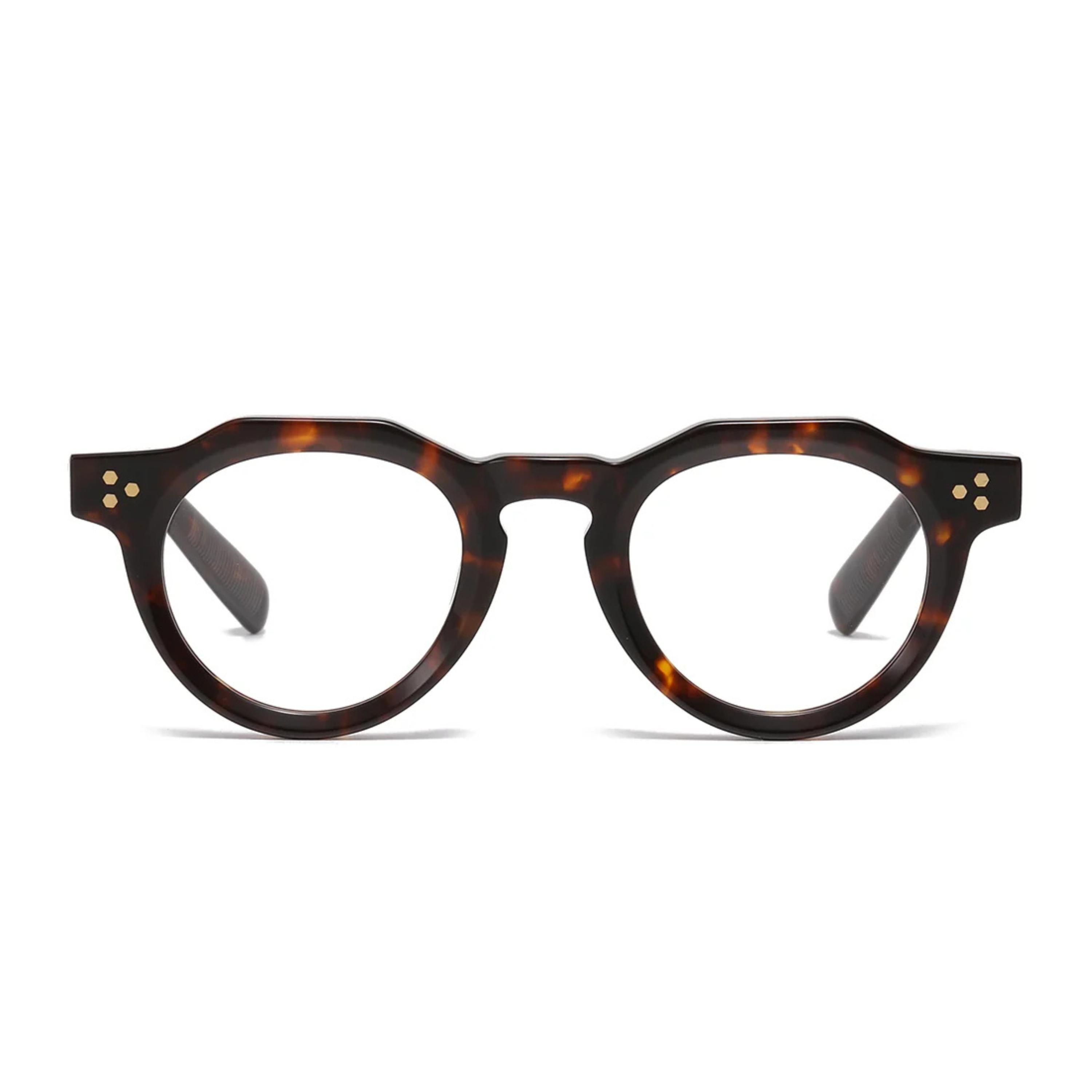 unisex round eyeglasses thick acetate flat top frame