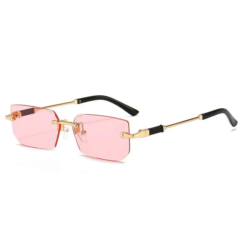Vertigo Rimless Rectangle Sunglasses for Clearer Wider Vision-2