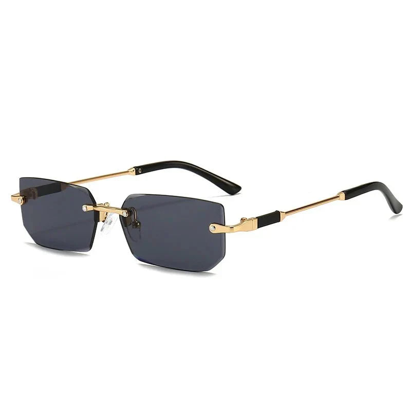 Vertigo Rimless Rectangle Sunglasses for Clearer Wider Vision-5