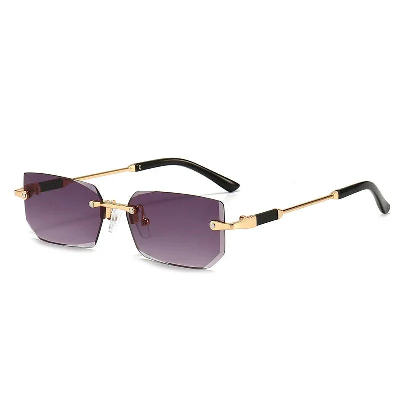 Vertigo Rimless Rectangle Sunglasses for Clearer Wider Vision-8