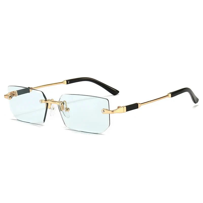 Vertigo Rimless Rectangle Sunglasses for Clearer Wider Vision-7
