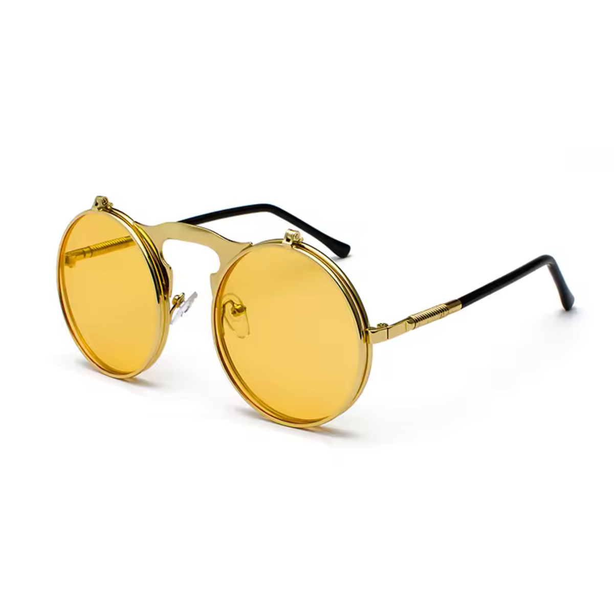 vintage round sunglasses with flip up lenses for men women