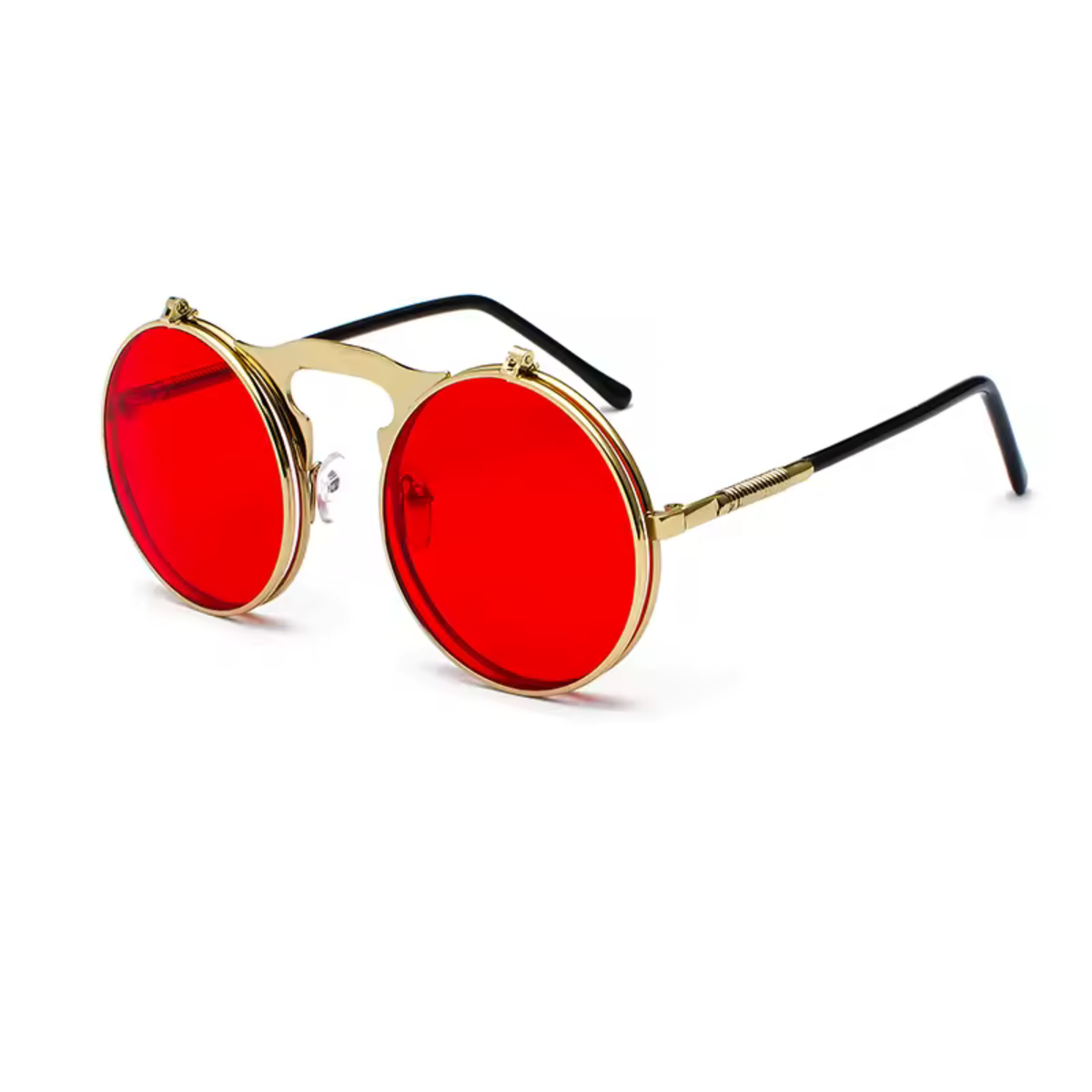 vintage steampunk flip up round sunglasses for men and women